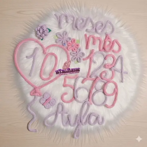 Kit Mêsversário Menina com Nome Tricotin
