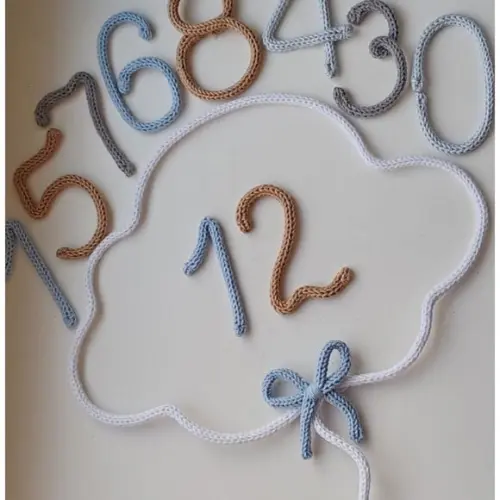 Kit Mêsversário Nuvem com Um Nome Personalizado em Tricotin