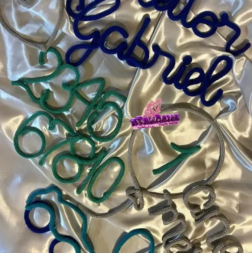 Kit Mêsversário Menino com Nome em Tricotin personalizado