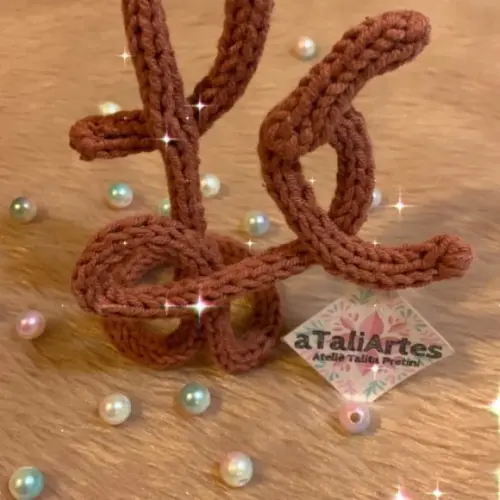 Palavra decorativa de mesa Fé personalizado em tricotin