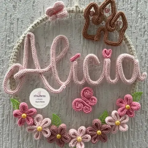 Porta Maternidade Conto de fadas personalizado em Tricotin