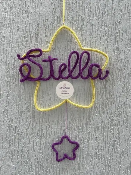 Porta Maternidade Estrela Personalizada em Tricotin