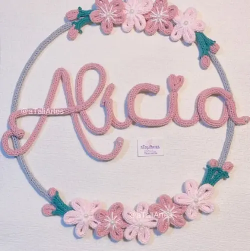 Porta Maternidade Flores Delicadas Personalizadas Tricotin