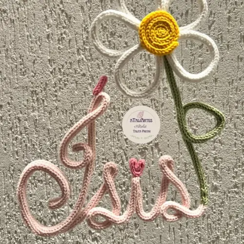 Porta Maternidade Flor Personalizada em Tricotin