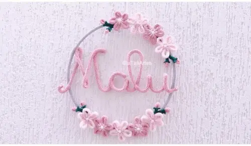 Porta Maternidade Flores Delicadas Personalizadas Tricotin