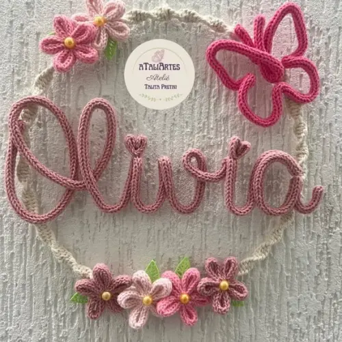 Porta Maternidade Macramê com Tricotin Personalizado