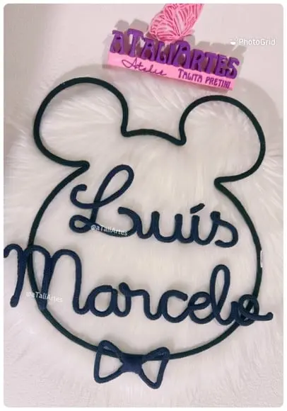 Porta Maternidade Menino Personalizado em Tricotin
