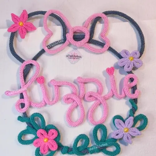 Porta Maternidade Minnie Floral em Tricotin