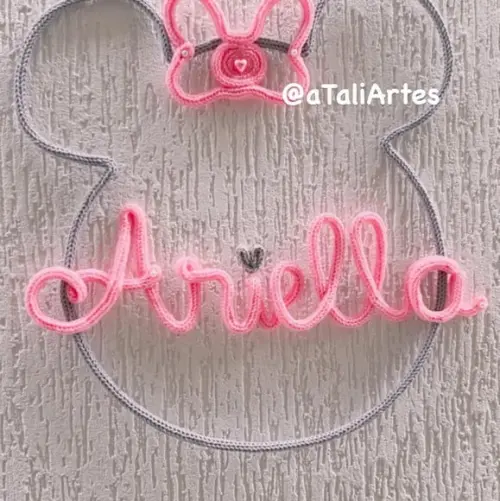 Porta Maternidade Minnie Personalizada em Tricotin