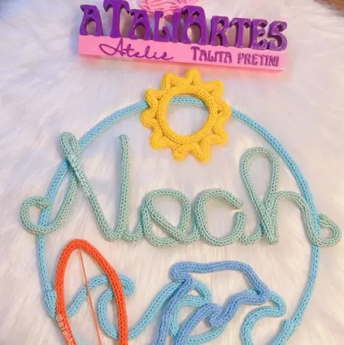 Porta Maternidade Praia em Tricotin Personalizado