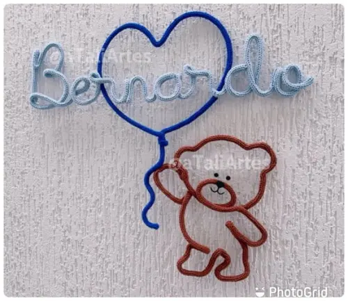Porta Maternidade Ursinho com Bexiga Personalizado Tricotin
