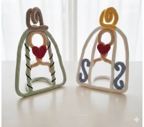 Virgem Maria Decorativa Personalizada em Tricotin