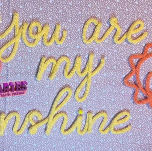 Frase: You Are My Sunshine Personalizado em Tricotin com desenho 
