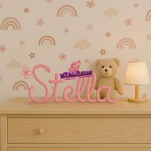 Nome Decorativo Personalizado em Tricotin para Nicho/Mesa sem desenho