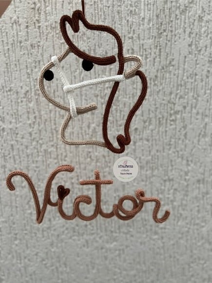 Porta Maternidade Cavalinho de Menina personalizado em Tricotin c