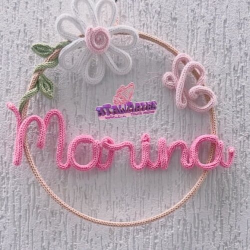 Porta Maternidade Margarida Personalizada em Tricotin