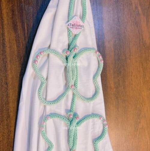 Par de Prendedor de Cortina Borboletas personalizado em tricotin