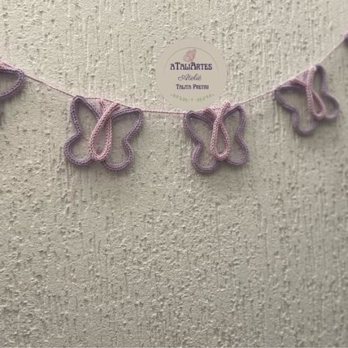 Varal de Borboletas Decorativo e Personalizado em Tricotin