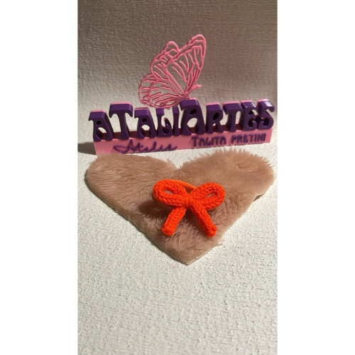 Par de Presilhas de Laço no Tic Tac personalizado em Tricotin