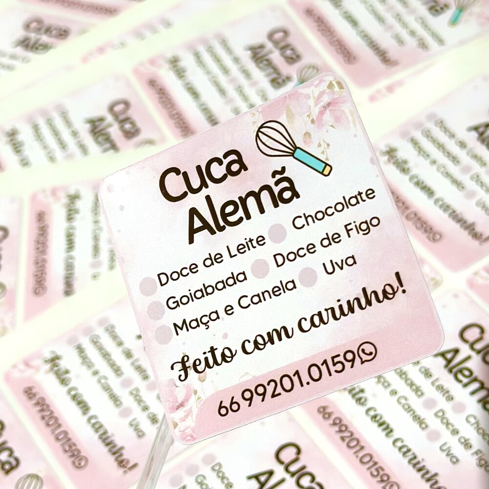 Cartela de Adesivos já cortados de Papel Personalizados em Carte