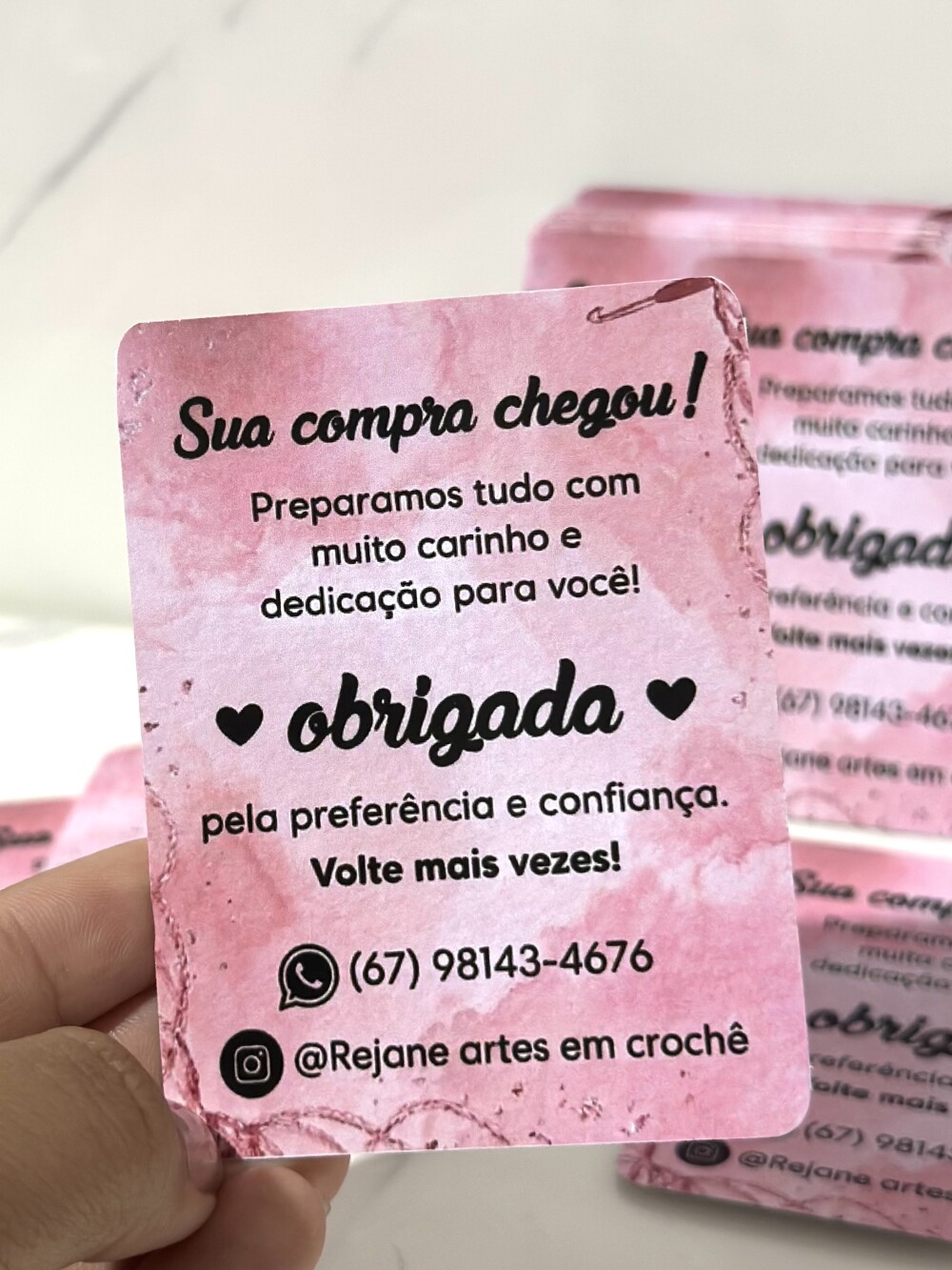 Cartãozinho de Agradecimento Personalizado 7x10 cm | Valorize Su
