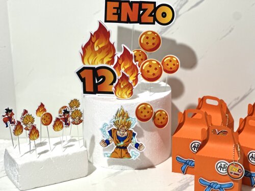 Kit Completo Personalizado com Topper de Bolo, Maletinhas e Palitinhos 3D para Qualquer Tema
