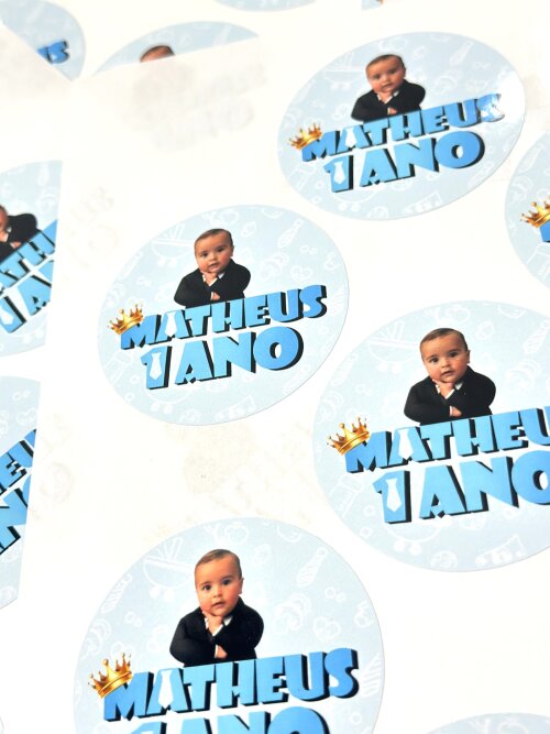 Cartela de Adesivos já cortados de Papel Personalizados em Carte