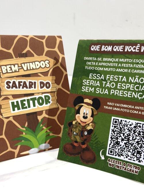 Kit Plaquinha de Mesa Personalizada | Agradecimento + QR Code + Filtro Exclusivo para Instagram GRÁTIS