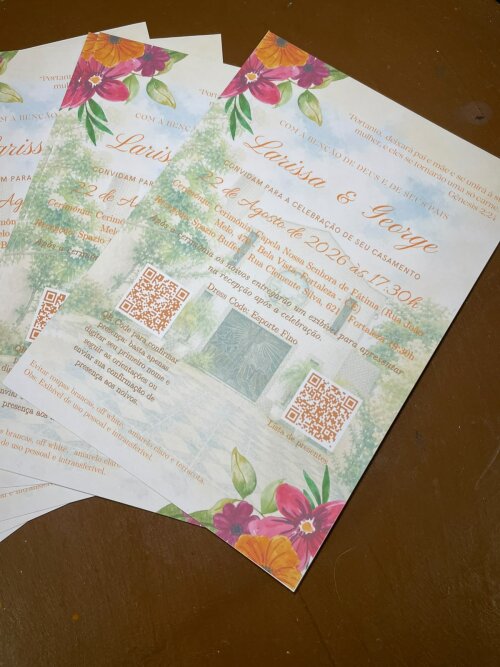 Convite - Modelo Arezzo com Lacre - Terracota Floral
