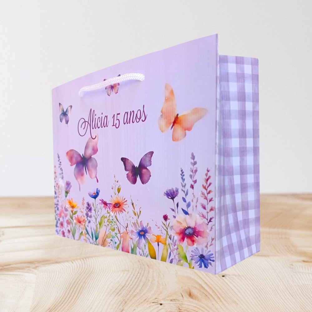 10 SACOLA PERSONALIZADA JARDIM DAS BORBOLETAS / sacola dos Jardim