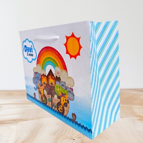 10 SACOLA PERSONALIZADA ARCA DE NOÉ / sacola arca de Noé/sacola supressa / lembrancinha para festa