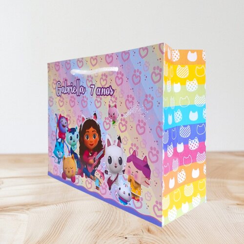 10 SACOLA PERSONALIZADA CASA MÁGICA DA GABBY / sacola casa mágica gabbysacola supressa / lembrancinha para festa - Cópia