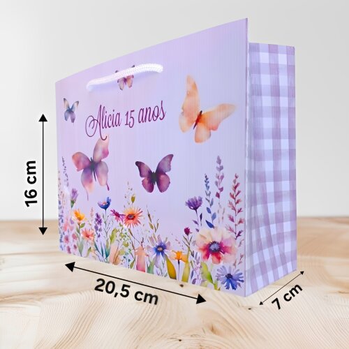 10 SACOLA PERSONALIZADA JARDIM DAS BORBOLETAS / sacola dos Jardim