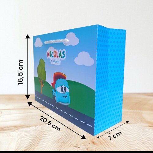 10 SACOLA PERSONALIZADA LÉO O CAMINHÃO / sacola Léo o caminhã