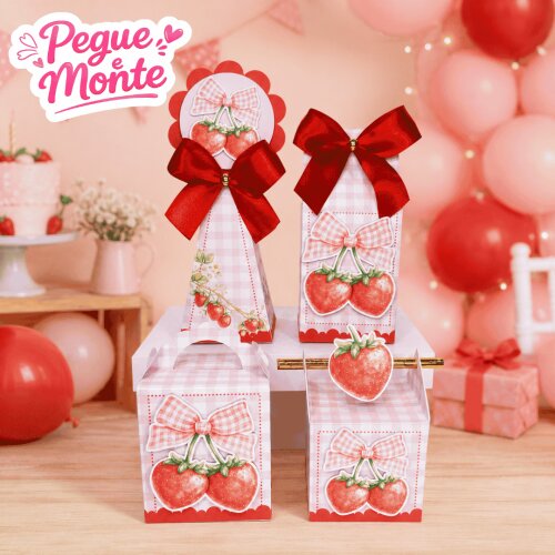 Kit PAGUE E MONTE - Morango 3D