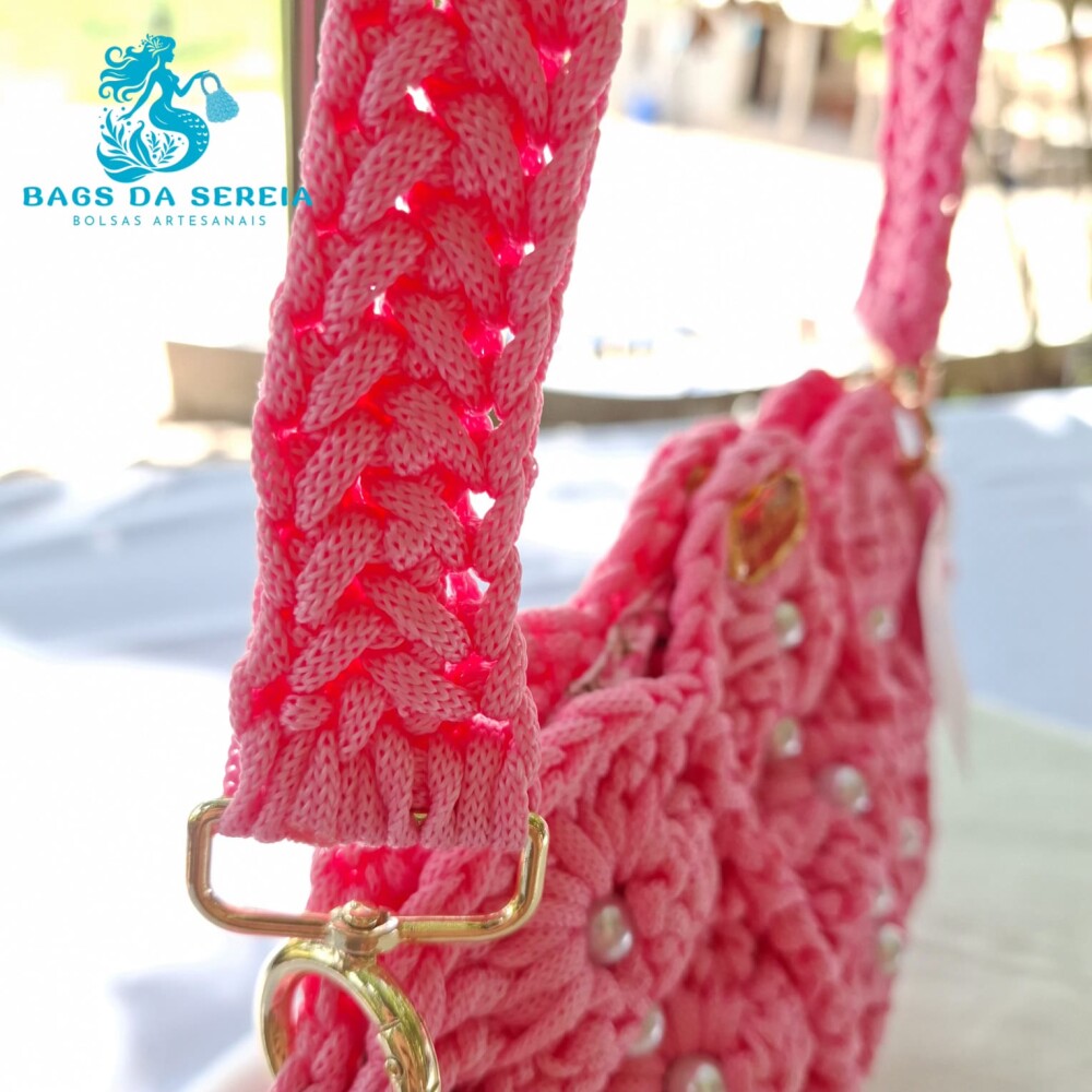 Bolsa Concha de Crochê em Fio Náutico
