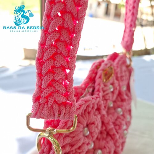 Bolsa Concha de Crochê em Fio Náutico