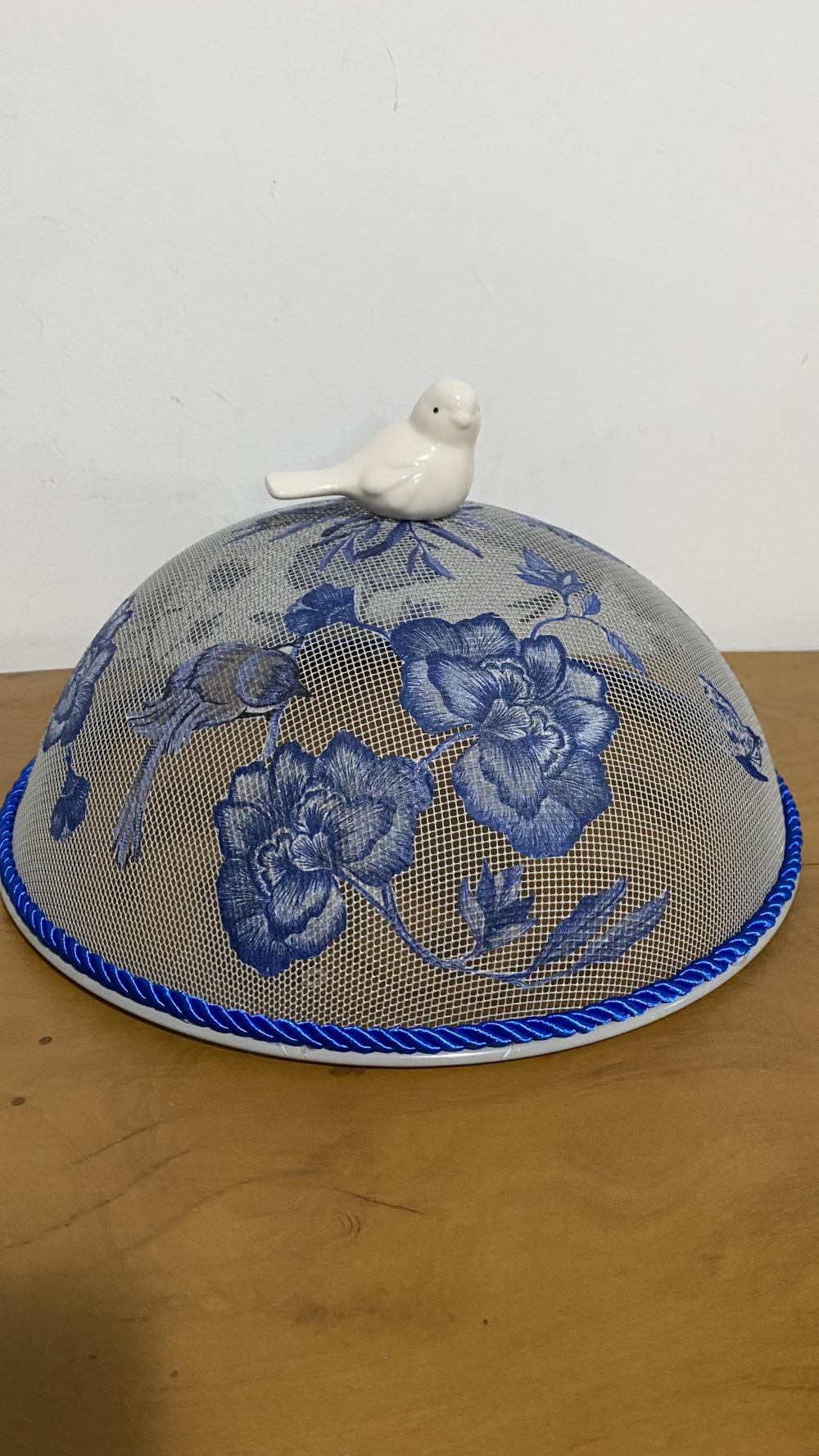 Kit Cobre bolo flor azul