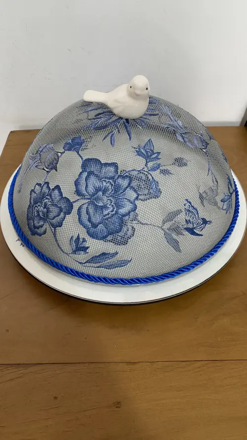 Kit Cobre bolo flor azul