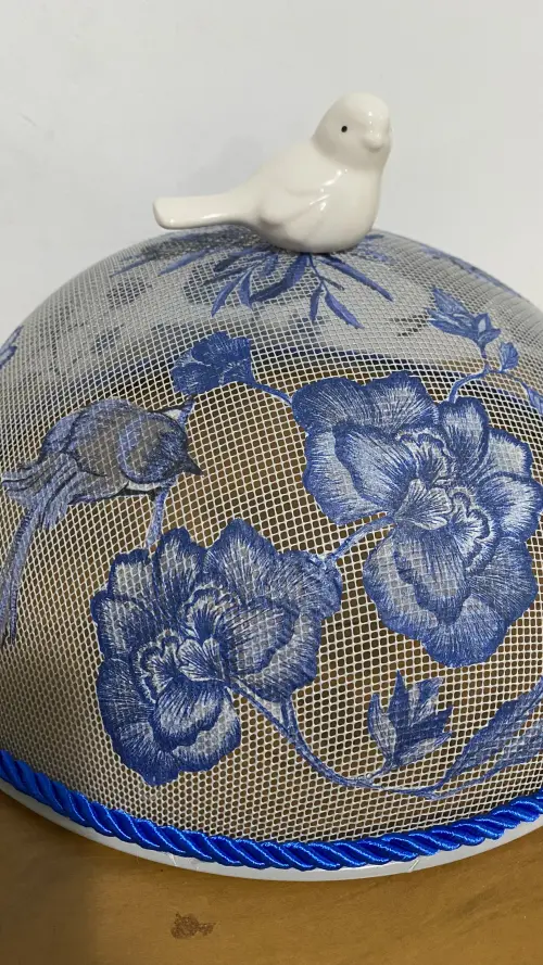 Kit Cobre bolo flor azul