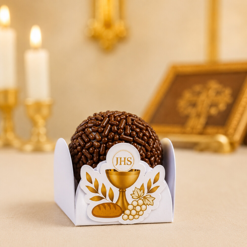 Forminhas p/ Doces Personaliz. no tema BATIZADO, CRISMA e PRIM. C