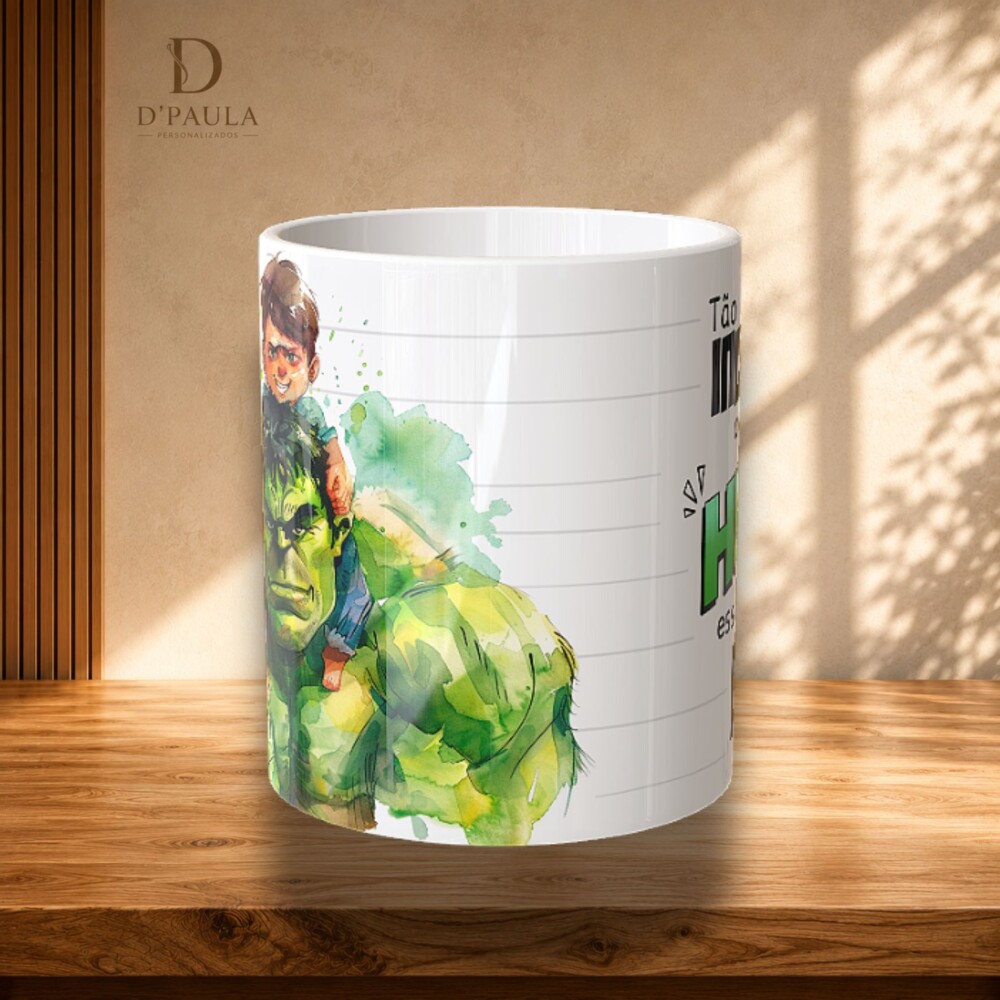 Caneca Dia dos Pais Hulk Personalizada 325ml Presente para Pai