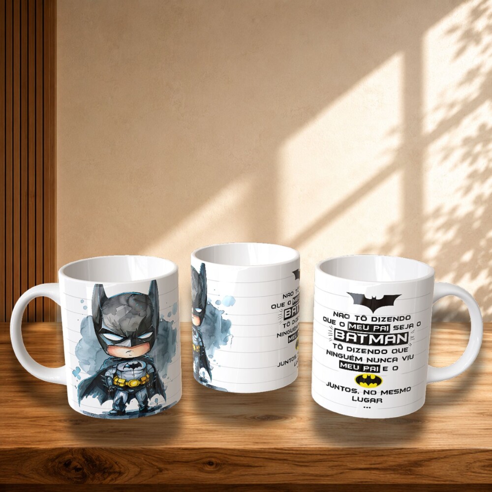 Caneca Dia dos Pais Herói em Cerâmica 325ml | Presente Criativo