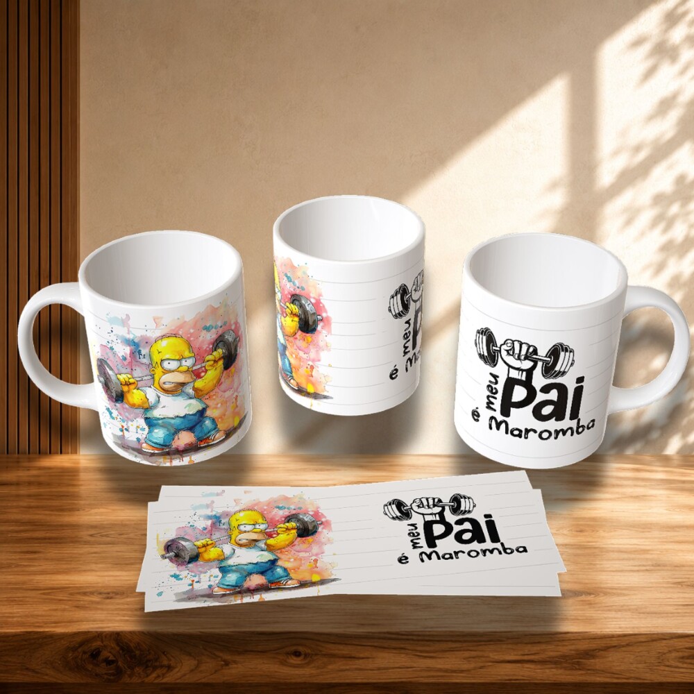 Caneca Pai Maromba em Cerâmica 325ml | Presente Criativo Dia dos