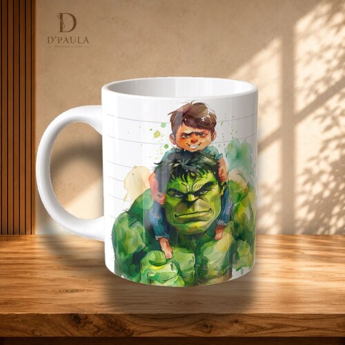 Caneca Dia dos Pais Hulk Personalizada 325ml Presente para Pai