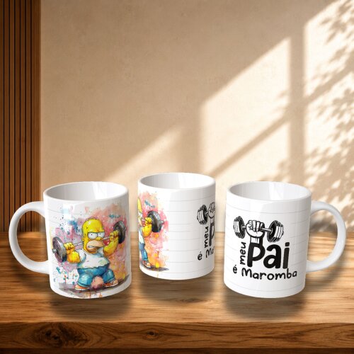 Caneca Pai Maromba em Cerâmica 325ml | Presente Criativo Dia dos
