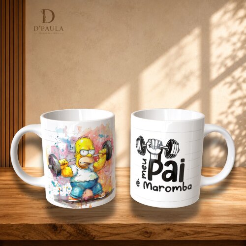 Caneca Pai Maromba em Cerâmica 325ml | Presente Criativo Dia dos