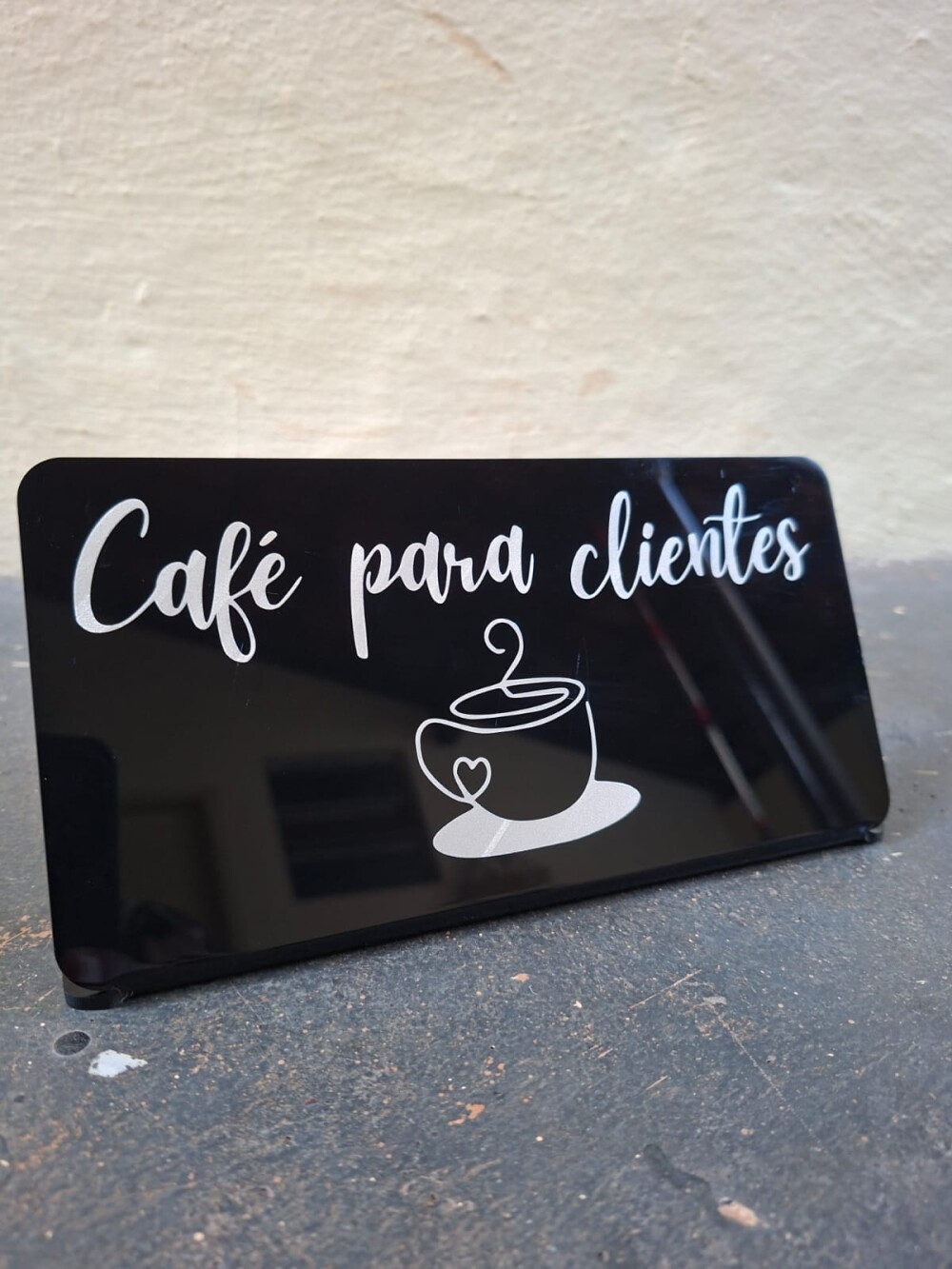 Placa de mesa ou parede para cantinho do café
