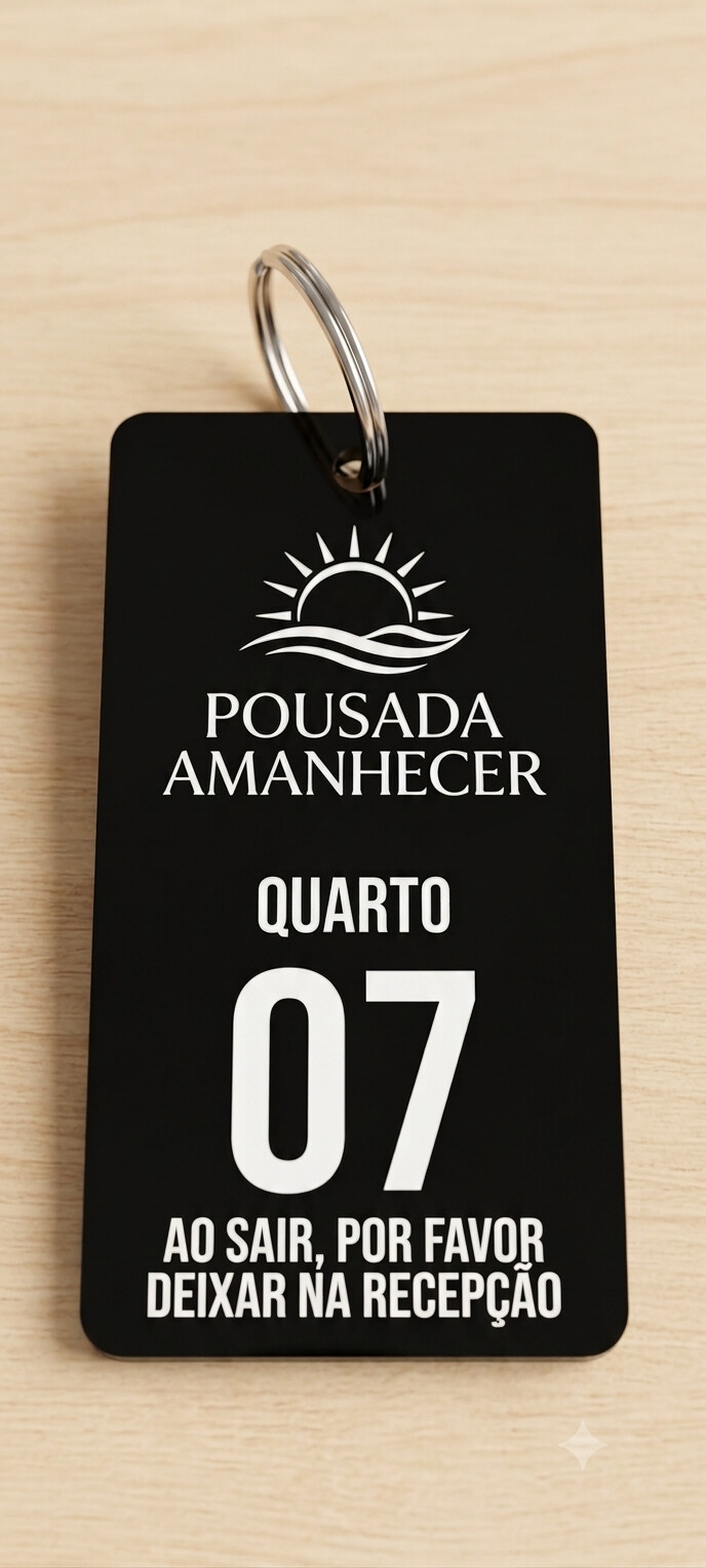 4 - chaveiro de quarto para pousada ou hotel