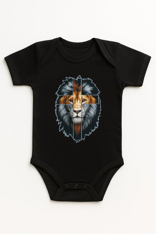 Body preto infantil Leão de Juda